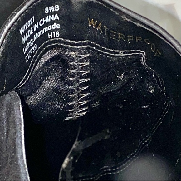 Cole Haan Sylvia Waterproof Black Suede & Leather Kitten Heel Ankle Boots - Picture 9 of 9